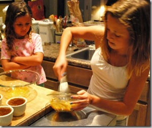 Beating egg yolks and sugar for souffle base