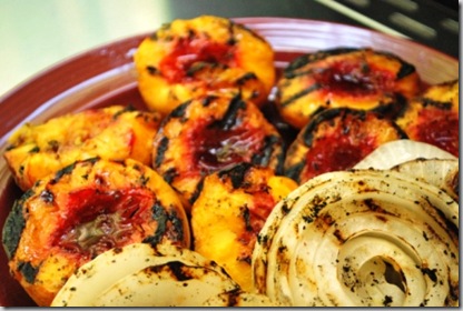 Grilled Peaches & Onions